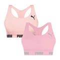 Kit Tops Fitness sem Bojo Puma Nadador sem Costura - 2 Unidades - Feminino ROSA