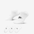 Kit de Meias Soquetes Nike Sportswear Everyday Essentials - 3 Pares - Adulto BRANCO