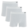 Kit de Cueca Boxer Mash Microfibra Risca de Giz - 3 unidades - Adulto BRANCO