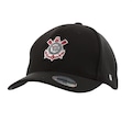 Boné Aba Curva Supercap Corinthians Patch Bordado Frontal Ottoman - Snapback - Adulto PRETO