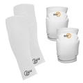 Kit Vôlei Tm7: Joelheira com Protetor + Manguito Curto - Adulto BRANCO