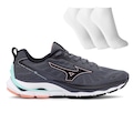 Tênis Mizuno Dynasty 5 + 3 Pares de Meia - Feminino CHUMBO