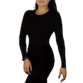 Camisa Térmica e Compressão Finta Manga Longa Uv 50 - Feminina PRETO