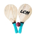Kit Frescobol Lcm: 2x Raquetes + Bola AZUL CLARO