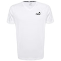 Camiseta Puma Ess V Neck Tee - Masculina BRANCO/PRETO