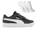 Tênis Puma Rickie Classic V Ps + Meia - Infantil PRETO/BRANCO