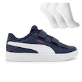 Tênis Puma Rickie Classic V Ps + Meia - Infantil AZUL ESC/BRANCO