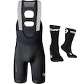 Bretelle de Ciclismo Free Force Performance Gel + Meia - Masculina PRETO