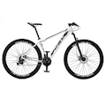 Bicicleta Aro 29 Krw Alumínio - Freio Hidráulico Suspensão Dianteira Mountain Bike S8 - 27 Velocidades - Adulto BRANCO/PRETO
