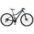 Bicicleta Aro 29 Krw Alumínio - Freio Hidráulico Suspensão com Trava Mountain Bike S9 - 27 Velocidades - Adulto PRETO/TURQUESA