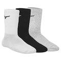 Kit de Meias Cano Médio Mizuno Basic - 39 a 42 - Adulto CINZA/BRANCO