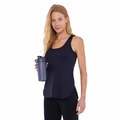 Camiseta Regata Alto Giro Skin Fit Alongada - Feminina PRETO