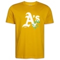 Camiseta New Era Oakland Athletics MLB Rooted Nature - Masculina AMARELO