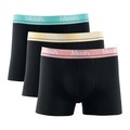 Kit de Cuecas Boxer Mash Cotton Elástico Bordado - Adulto - 3 Unidades PRETO