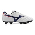 Chuteira de Campo Mizuno Morelia Club Md - Adulto BRANCO/AZUL ESC