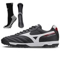 Chuteira Society Mizuno Morelia Classic + 1 Par de Meias Antiderrapante - Adulto PRETO