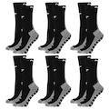 Kit Meias 3/4 Penalty Grip - 6 Pares - Infantil PRETO
