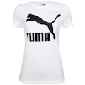 Camiseta Puma Classic Logo Tee - Feminino BRANCO/PRETO