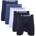 Kit de Cuecas Long Leg Dorbe Original Poliamida - Adulto - 5 Unidades PRETO/CINZA/BRANCO