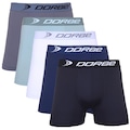 Kit 5 Cuecas Boxer Microfibra Dorbe Original - Adulto PRETO/AZUL