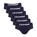 Kit Cuecas Slip Dorbe Microfibra - Adulto - 6 unidades PRETO