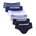 Kit Cuecas Slip Dorbe Microfibra - Adulto - 6 unidades PRETO/AZUL