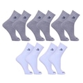 Kit Meias Cano Longo Dorbe Algodão - 5 Pares - Adulto CINZA/BRANCO