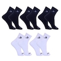 Kit Meias Cano Curto Dorbe Algodão - 5 Pares - Masculina PRETO/BRANCO