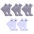 Kit Meias Cano Curto Dorbe Algodão - 5 Pares - Masculina CINZA/BRANCO