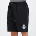 Bermuda de Moletom do Grêmio Natural Cotton Escudo - Masculina PRETO