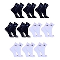 Kit Meias Cano Curto Algodão Dorbe - 38 a 43 - 10 Pares - Adulto PRETO/BRANCO