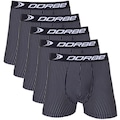 Kit Cuecas Boxer Risca de Giz Microfibra Dorbe - Masculina - 5 unidades PRETO