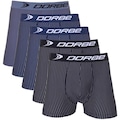 Kit Cuecas Boxer Risca de Giz Microfibra Dorbe - Masculina - 5 unidades PRETO/MARINHO/CINZA