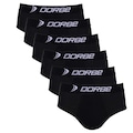 Kit Cuecas Dorbe Slip 100% Algodão Adulto - 6 unidades PRETO