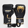 Kit Boxe Muay Thai Venum Luvas + 2m Bandagem + Bucal New Impact Evo Gold PRETO/OURO