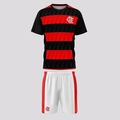 Kit Uniforme do Flamengo Braziline Mini Craque 1 Camisa + 1 Calção - Infantil VERMELHO