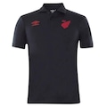 Camisa do Athletico Paranaense Polo Viagem 2022 Umbro - Masculina PRETO