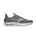 Tênis Mizuno Wave Mirai 5 + 3 Pares de Meia Cano Médio - Masculino CINZA/OURO