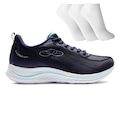 Opção de cor MARROM ESC/VERDE de Tênis Olympikus Apolis + 3 Pares de Meias - Feminino