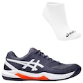 Tênis Asics Gel-Dedicate 8 Clay + Par de Meias - Masculino AZUL ESC/BRANCO