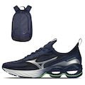 Tênis Mizuno Wave Invictus 4 + Mochila Fun New - Masculino AZUL
