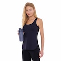 Camiseta Regata Alto Giro Skin Fit Alongada - Feminina PRETO