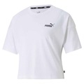 Camiseta Puma Ess Cropped Small Logo - Feminina BRANCO/PRETO