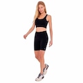 Bermuda Alto Giro Running Bolso Lateral - Feminina PRETO