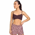 Top Fitness Alto Giro Hyper Decote Transpassado - Feminino MARROM ESCURO