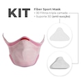 Kit Máscara Fiber: 1 Máscara + 30 Filtros + 1 Suporte Knit Sport - Adulto ROSA CLARO