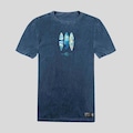 Camiseta WSS Brasil Estonada Floral Surf Prime - Masculina AZUL