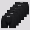 Kit de Cuecas Boxer Lupo Fiber Mang II - Adulto - 6 unidades PRETO