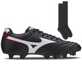 Chuteira de Campo Mizuno Morelia Club - Adulto + Par de Meião PRETO/BRANCO