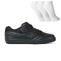Chuteira Futsal Topper Dominator 3 Jr - Infantil + Meias - 3 Pares PRETO